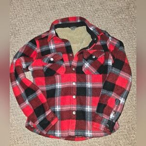 Boys Eddie Baurer Fleece Plaid Jacker Size 8